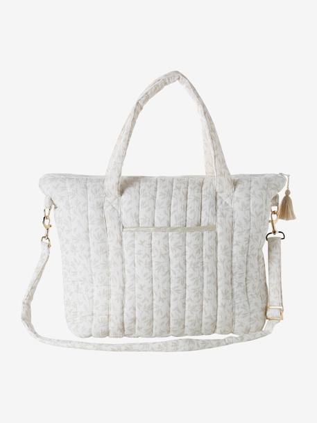 Sac à langer en gaze de coton Plume beige imprimé+blanc imprimé+IVOIRE IMPRIME+ivoire végétal+vanille - vertbaudet enfant 
