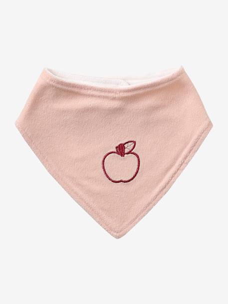 Lot de 3 bavoirs bandanas en éponge bleu grisé+lot rose - vertbaudet enfant 