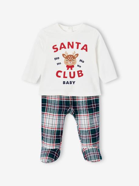 Pyjama Noël 2 pièces bébé ' Santa Club' Capsule famille écru - vertbaudet enfant 