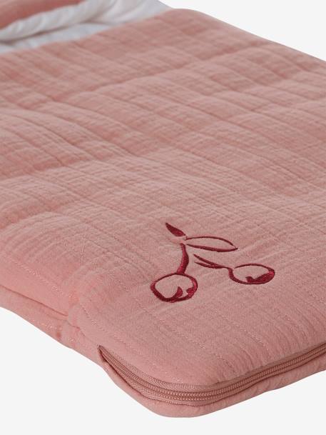 Zomerse trappelzak van katoengaas grijsblauw+rozen - vertbaudet enfant 