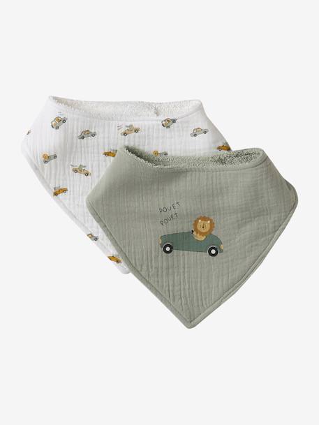 4-delige kraamcadeauset: 2 slabbetjes + 1 luier + 1 luierbroekje meerkleurig+veel roze - vertbaudet enfant 