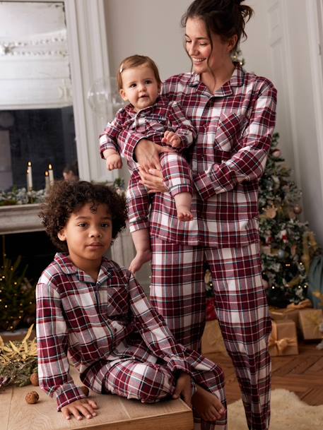Pyjama Noël bébé à carreaux capsule famille carreaux rouge - vertbaudet enfant 