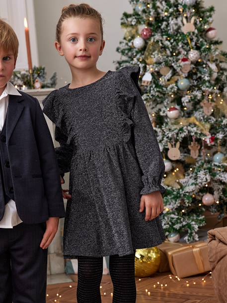 Robe en jersey scintillante anthracite - vertbaudet enfant 