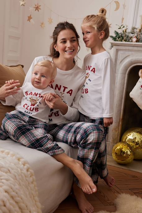 Pyjama Noël 2 pièces bébé ' Santa Club' Capsule famille écru - vertbaudet enfant 