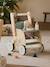 Chariot de marche poussette en bois FSC® rose+vert - vertbaudet enfant 