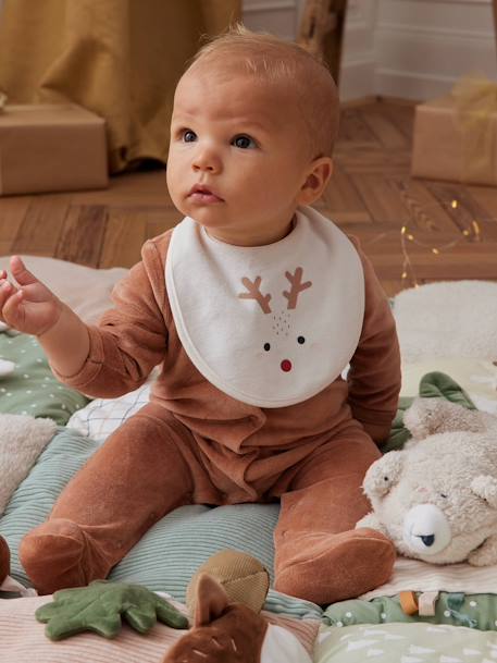 coffret Noël pyjama bébé et bavoir renne noix de pécan - vertbaudet enfant 