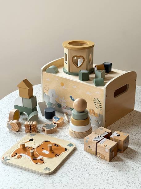 Multifunctionele box van FSC 100%-hout groen - vertbaudet enfant 