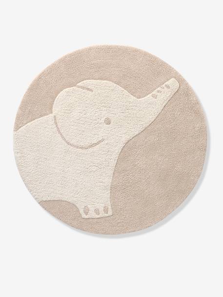 Rond vloerkleed Olifant ecru - vertbaudet enfant 