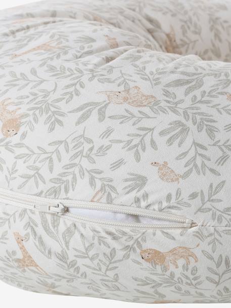 Borstvoedingskussen + beschermhoes Bio Collection beige, bedrukt+Donkerblauw/sterren+ivoorwitte plantaarige bedrukk+meerkleurig+wit, bedrukt+zandbeige - vertbaudet enfant 