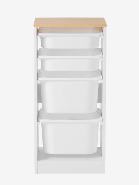 Meuble de rangement vertical avec bacs plastique blanc - vertbaudet enfant 