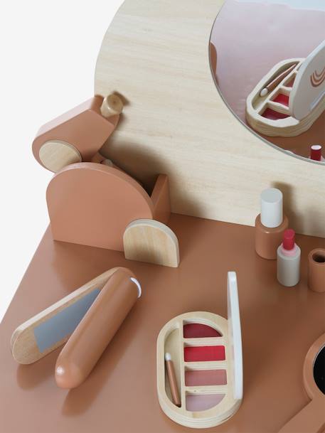 Coiffeuse + tabouret avec accessoires en bois FSC® caramel - vertbaudet enfant 