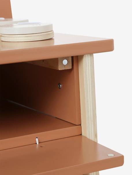 Coiffeuse + tabouret avec accessoires en bois FSC® caramel - vertbaudet enfant 