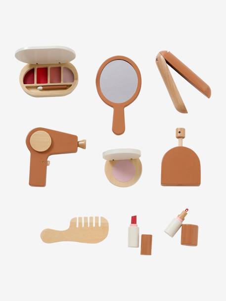 Kaptafel + krukje met accessoires in FSC®-hout karamel - vertbaudet enfant 