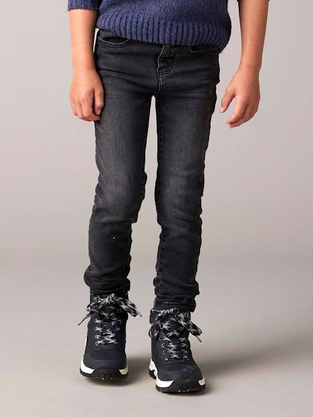 Slim fit jongensjeans Morphologik 'waterless' heupomtrek SMALL DENIM DONKERGRIJS+denimgrijs+double stone+RUW DENIM+STONE+zwart denim - vertbaudet enfant 