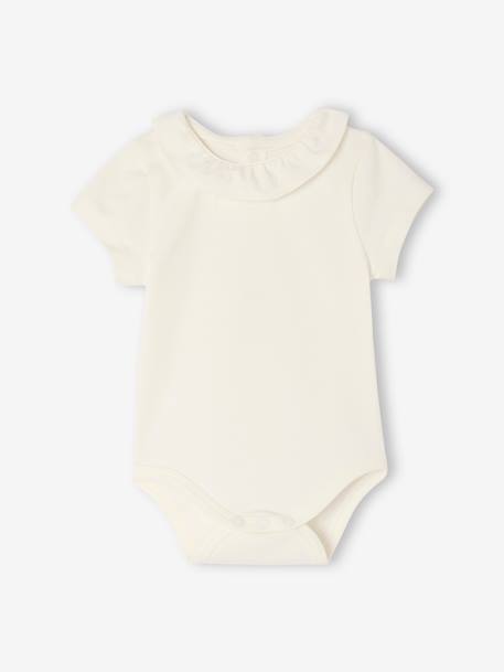 Lot de 2 bodies bébé naissance col fantaisie manches courtes corail+lilas poudré - vertbaudet enfant 