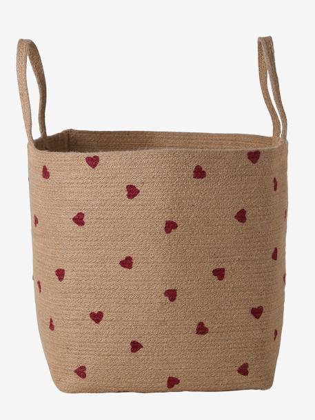 Panier de rangement XL coeur en jute CHERRY beige - vertbaudet enfant 