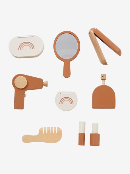 Coiffeuse + tabouret avec accessoires en bois FSC® caramel - vertbaudet enfant 