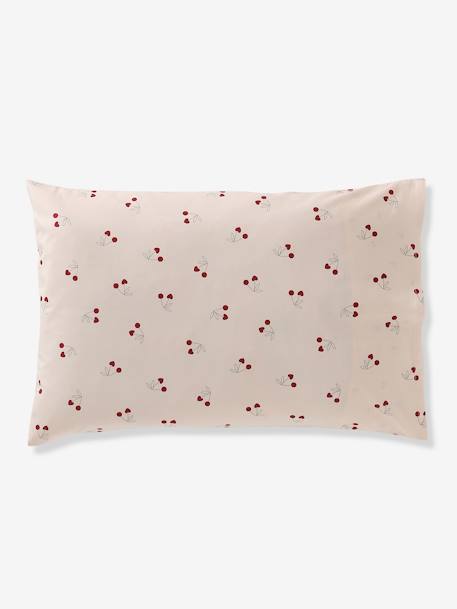 Parure housse de couette et taie d'oreiller bébé CHERRY beige imprimé - vertbaudet enfant 