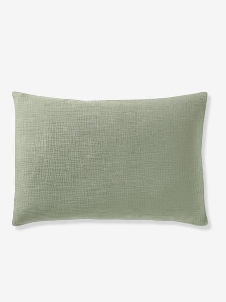 Babyset dekbedovertrek + kussensloop effen in biologisch katoenen gaas* okergeel+saliegroen+vanille - vertbaudet enfant 