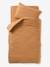 Parure bébé housse de couette + taie d'oreiller unie en gaze de coton Bio* ocre+vanille+vert sauge - vertbaudet enfant 