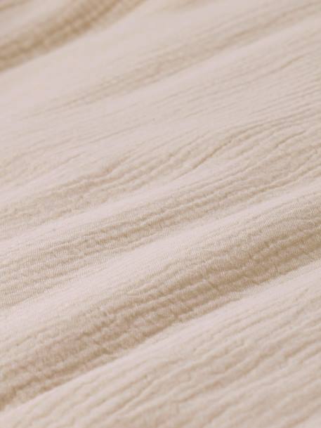 Babyset dekbedovertrek + kussensloop effen in biologisch katoenen gaas* okergeel+saliegroen+vanille - vertbaudet enfant 