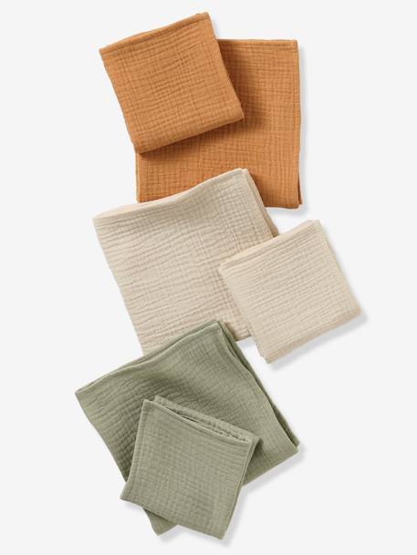 Set van 3 effen lange doeken in biologisch katoenen gaas* meerkleurig - vertbaudet enfant 