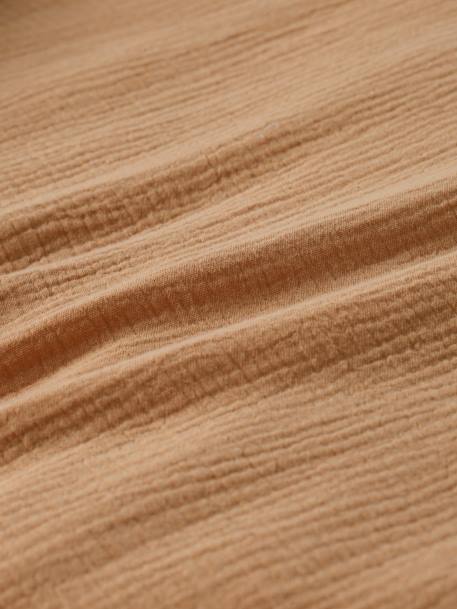 Parure bébé housse de couette + taie d'oreiller unie en gaze de coton Bio* ocre+vanille+vert sauge - vertbaudet enfant 