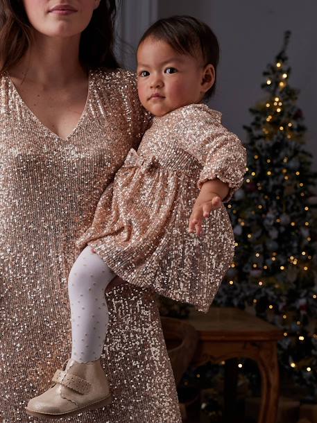 Festliches Baby Kleid mit Pailletten goud+zilver - vertbaudet enfant 