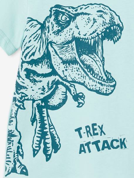 T-shirt Basics garçon imprimé devant blanc chiné+bleu+bleu pétrole+turquoise - vertbaudet enfant 