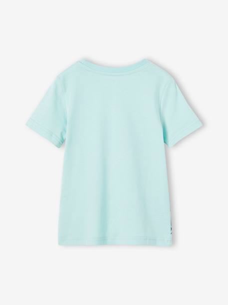 T-shirt Basics garçon imprimé devant blanc chiné+bleu+bleu pétrole+turquoise - vertbaudet enfant 