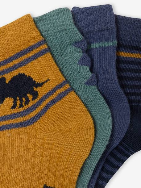 Lot de 4 paires de mi-chaussettes dinosaures garçon marine - vertbaudet enfant 