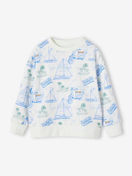 Sweat motifs crayonnés garçon écru+noix de pécan - vertbaudet enfant 