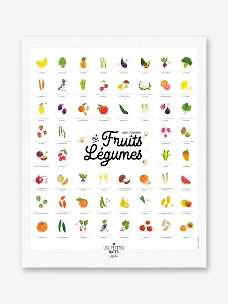 Affiche Mes premiers fruits et légumes blanc - vertbaudet enfant 