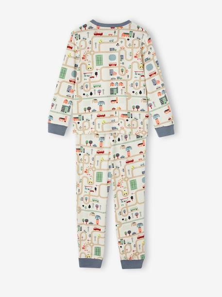 Pyjama garçon imprimé circuit de voitures écru - vertbaudet enfant 