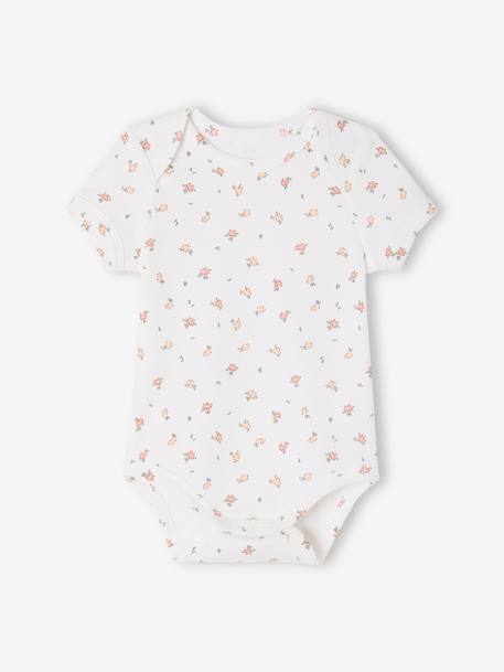 Set van 5 babyrompers met korte mouwen veel wit - vertbaudet enfant 