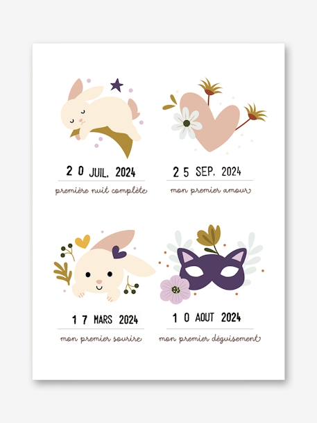 Affiche Mes premières fois - Lapin - beige - vertbaudet enfant 