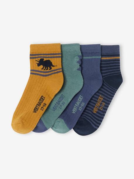 Lot de 4 paires de mi-chaussettes dinosaures garçon marine - vertbaudet enfant 