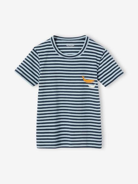 Lot de 3 t-shirts 'Baleine' garçon manches courtes bleu océan - vertbaudet enfant 