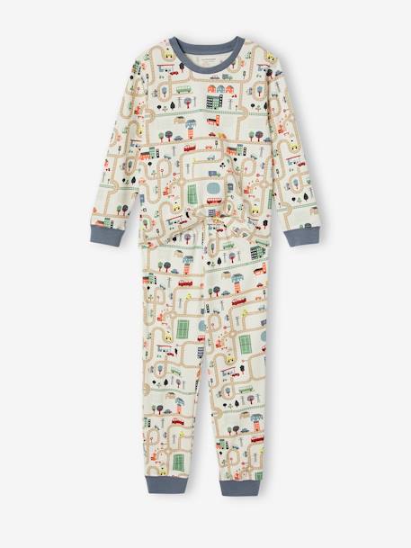 Pyjama garçon imprimé circuit de voitures écru - vertbaudet enfant 