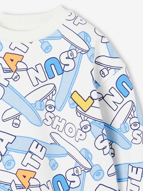 Sweat imprimé Skate blanc imprimé - vertbaudet enfant 