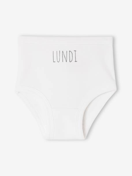 Lot de 5 culottes semainier bébé lot blanc - vertbaudet enfant 
