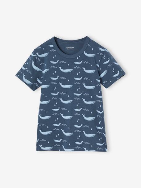Lot de 3 t-shirts 'Baleine' garçon manches courtes bleu océan - vertbaudet enfant 