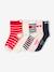 Lot de 5 paires de mi-chaussettes coeurs fille rouge - vertbaudet enfant 