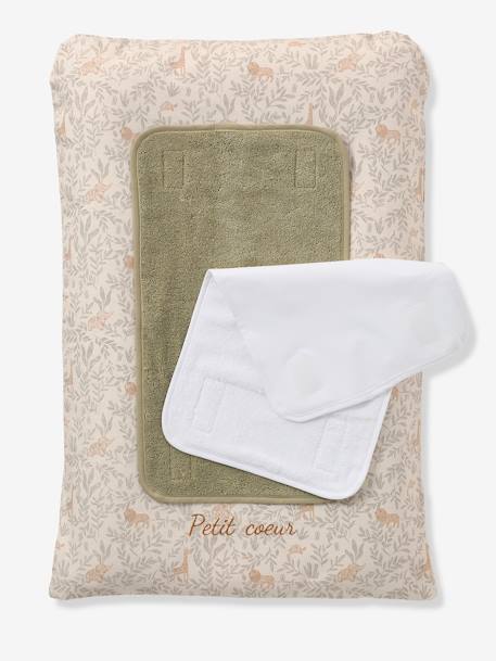 Aankleedkussen + 2 verschoningsmatjes BABYLON personaliseerbaar beige, bedrukt - vertbaudet enfant 