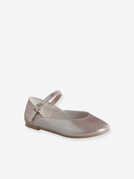 Glanzende ballerina's voor kinderen, collectie kleuterschool goud - vertbaudet enfant 