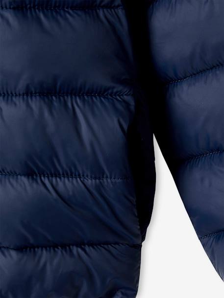 Doudoune garçon légère à capuche bleu+bleu jean+marine+noir+noisette+noix de pécan+rouge+vert émeraude - vertbaudet enfant 