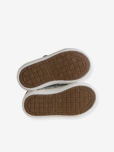 Stoffen tennisschoenen met klittenband voor babymeisjes blauwe madeliefjesprint+roze, bedrukt+WIT - vertbaudet enfant 