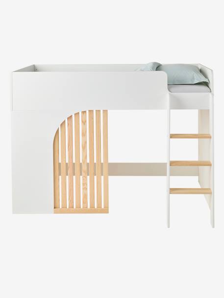 Lit mezzanine enfant avec rangement Playful blanc+rose+vert - vertbaudet enfant 