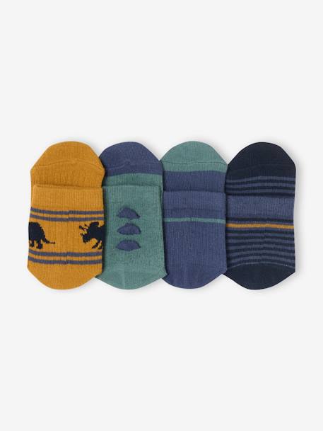 Set van 4 paar dino-sokken voor jongens marineblauw - vertbaudet enfant 