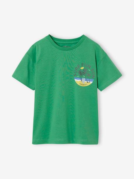 T-Shirt motif poitrine garçon vert+vert sapin - vertbaudet enfant 
